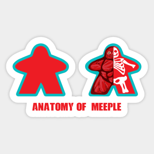 Anatomy of Meeple - Board Game Inspired Graphic - Tabletop Gaming  - BGG Sticker